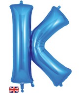 34" Letter K Blue Oaktree Foil Balloon