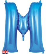 34" Letter M Blue Oaktree Brand Foil Balloon