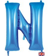 34" Letter N Blue Oaktree Brand Foil Balloon