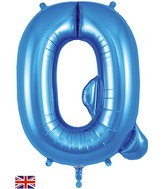 34" Letter Q Blue Oaktree Brand Foil Balloon