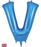 34" Letter V Blue Oaktree Foil Balloon