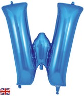 34" Letter W Blue Oaktree Brand Foil Balloon