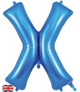 34" Letter X Blue Oaktree Brand Foil Balloon