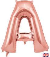 34" Letter A Rose Gold Oaktree Brand Foil Balloon