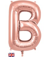 34" Letter B Rose Gold Oaktree Foil Balloon