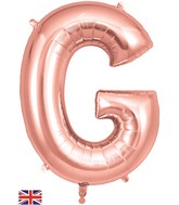 34" Letter G Rose Gold Oaktree Brand Foil Balloon