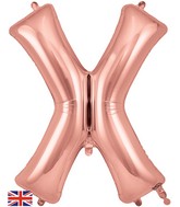 34" Letter X Rose Gold Oaktree Brand Foil Balloon