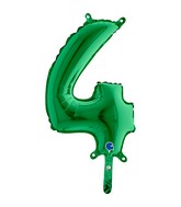 14" Airfill Only (self sealing) Number 4 Green Balloon