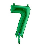 14" Airfill Only (self sealing) Number 7 Green Balloon