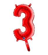 14" Airfill Only (Self Sealing) Number 3 Red Balloon