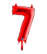 14" Airfill Only (Self Sealing) Number 7 Red Balloon