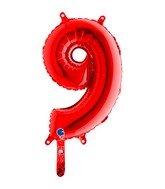 14" Airfill Only (Self Sealing) Number 9 Red Balloon
