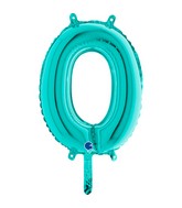 14" Airfill Only (self sealing) Number Zero Tiffany Balloon