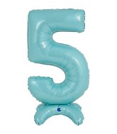 25" Number Standup 5 Pastel Blue Foil Balloon