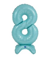 25" Number Standup 8 Pastel Blue Foil Balloon