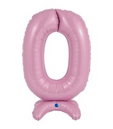 25" Number Standup 0 Pastel Pink Foil Balloon