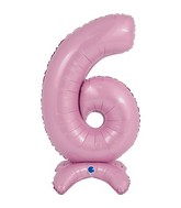 25" Number Standup 6 Pastel Pink Foil Balloon