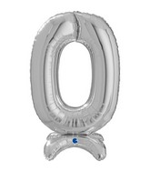 25" Number Standup 0 Silver Foil Balloon