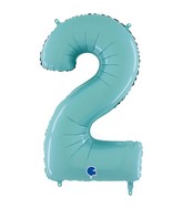 26" Midsize Foil Shape Balloon Number 2 Pastel Blue