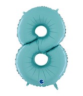 26" Midsize Foil Shape Balloon Number 8 Pastel Blue
