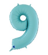 26" Midsize Foil Shape Balloon Number 9 Pastel Blue