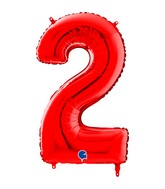 26" Midsize Foil Shape Balloon Number 2 Red