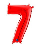 26" Midsize Foil Shape Balloon Number 7 Red