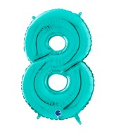 26" Midsize Foil Shape Balloon Number 8 Tiffany