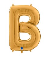 26" Midsize Letter Shape B Gold Foil Balloon