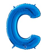 26" Midsize Letter Shape C Blue Foil Balloon