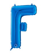 26" Midsize Letter Shape F Blue Foil Balloon