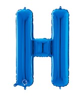 26" Midsize Letter Shape H Blue Foil Balloon