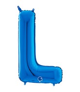 26" Midsize Letter Shape L Blue Foil Balloon