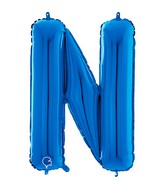 26" Midsize Letter Shape N Blue Foil Balloon