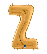 26" Midsize Letter Shape Z Gold Foil Balloon