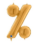 26" Symbol Percentage Gold Foil Balloon