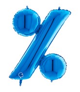 40" Symbol Percentage Blue Foil Balloon