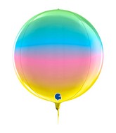 15" (22" Deflated) Globe Rainbow 4D Foil Balloon