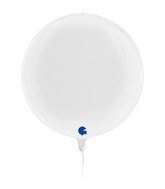 11" (15" Deflated)  Globe White 4D Foil Balloon