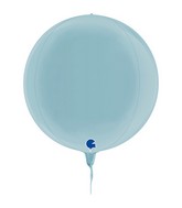 11" (15" Deflated)  Globe Pastel Blue 4D Foil Balloon