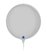 11" (15" Deflated)  Globe Satin White 4D Foil Balloon