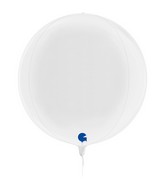 15" (22" Deflated) Globe White 4D Foil Balloon