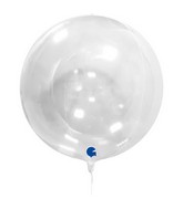 15" (22" Deflated)  Globe Transparent 4D Foil Balloon with valve