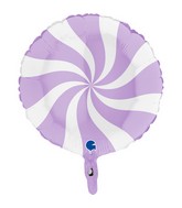 18" Candy Swirly White-Matte Lilac Foil Balloon