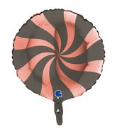 18" Candy Swirly Rose Gold-Platinum Grey Foil Balloon