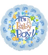 4.5" Airfill Only Foil Balloon Baby Boy Footsies