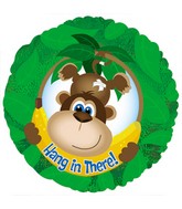 4.5" Airfill Only Foil Balloon Get Well Hang In There Monkey