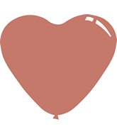 7" Metallic Rose Pink Decomex Heart Shaped Latex Balloons (100 Per Bag)