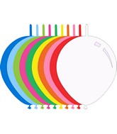 6" Standard Assorted Decomex Linking Latex Balloons (100 Per Bag)