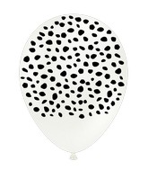 11" White Balloon With All Around Black Print Spex Brand Tuftex